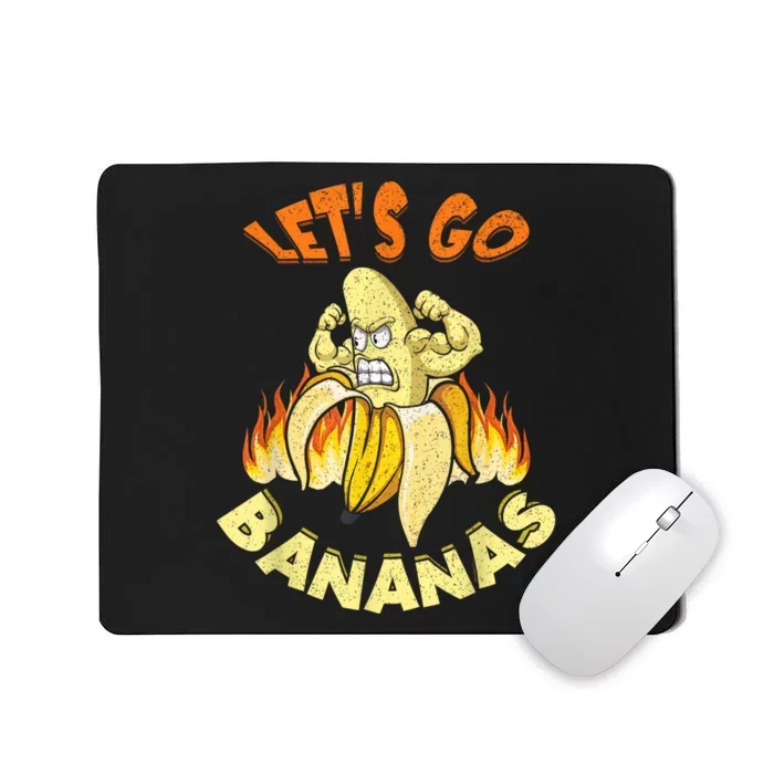 LetS Go Banana Muscle Banana Meme Funny Banana Mousepad