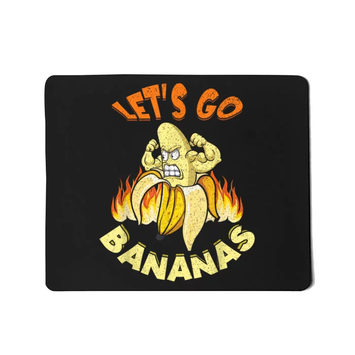 LetS Go Banana Muscle Banana Meme Funny Banana Mousepad