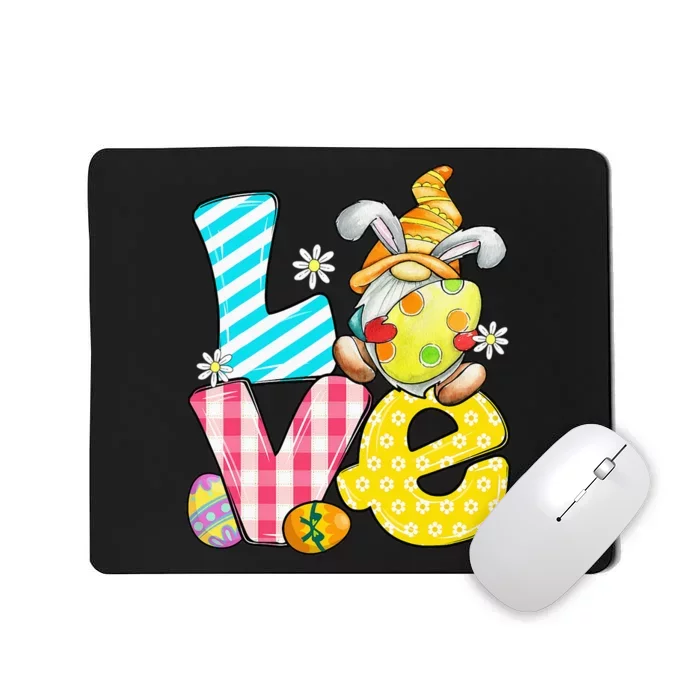 Love Gnome Bunny Pastel Spring Hunt Eggs Rabbit Easter Day Mousepad