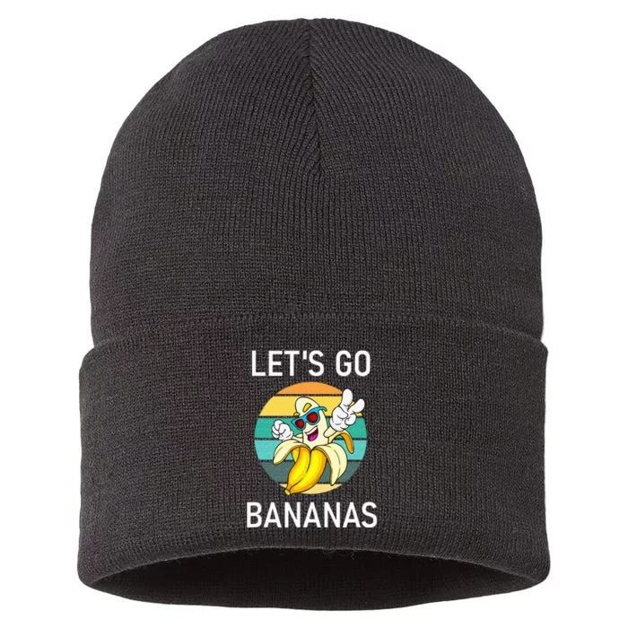 Lets Go Bananas Funny Jokes Sarcastic Sayings Sustainable Knit Beanie