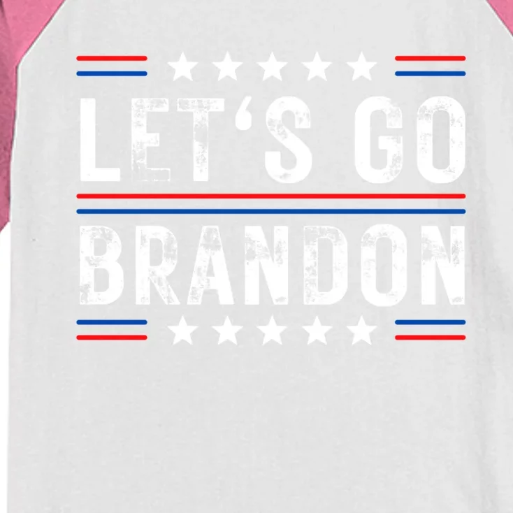 Lets Go Brandon Funny Trendy Sarcastic Lets Go Brandon Kids Colorblock Raglan Jersey