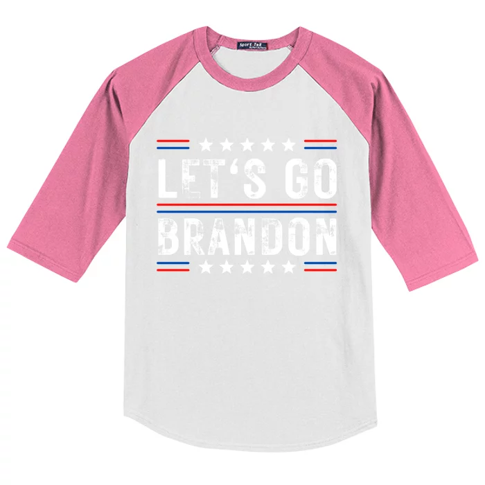 Lets Go Brandon Funny Trendy Sarcastic Lets Go Brandon Kids Colorblock Raglan Jersey