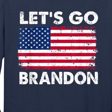 Let's Go Brandon , Lets Go Brandon Vintage America Flag Design Long Sleeve Shirt
