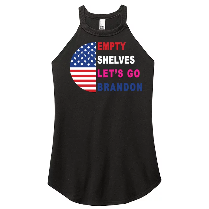 Lets Go Brandon Meme Empty Shelves Half Circle Flag Women’s Perfect Tri Rocker Tank