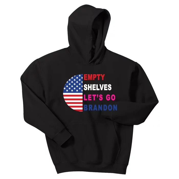 Lets Go Brandon Meme Empty Shelves Half Circle Flag Kids Hoodie