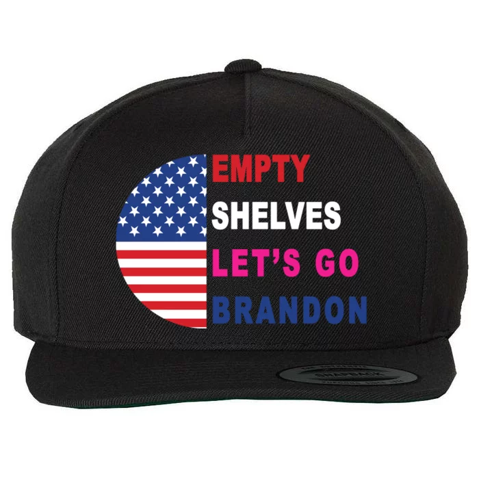 Lets Go Brandon Meme Empty Shelves Half Circle Flag Wool Snapback Cap