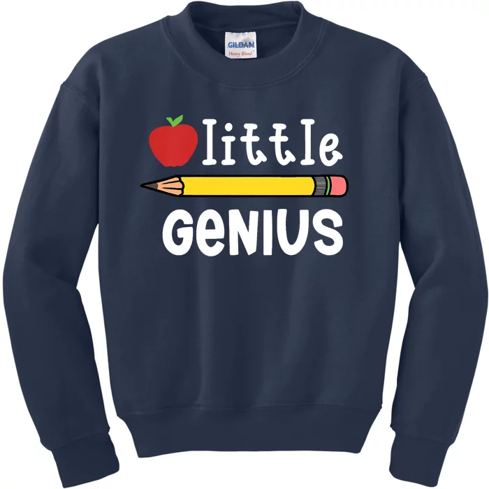 LITTLE GENIUS BACK TO SCHOOL WITH APPLE AND PENCIL Kids Sweatshirt