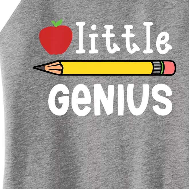 LITTLE GENIUS BACK TO SCHOOL WITH APPLE AND PENCIL Women’s Perfect Tri Rocker Tank