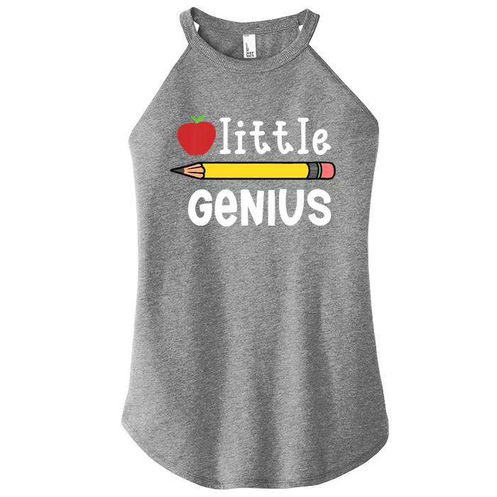 LITTLE GENIUS BACK TO SCHOOL WITH APPLE AND PENCIL Women’s Perfect Tri Rocker Tank