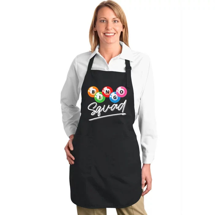 Lottery Gambling Bingo Squad Lotto Bingo Player Bingo Full-Length Apron With Pocket