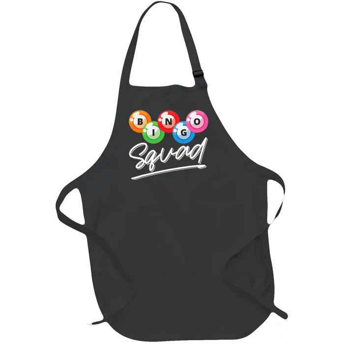 Lottery Gambling Bingo Squad Lotto Bingo Player Bingo Full-Length Apron With Pocket