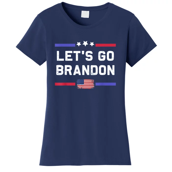 Let's Go Brandon Conservative Anti Liberal US Flag Women's T-Shirt