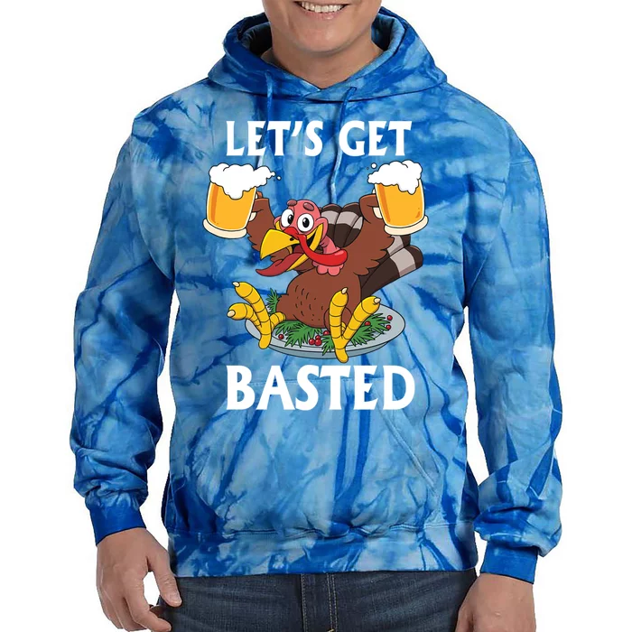 Lets Get Basted Beer Thanksgiving Turkey Gift Tie Dye Hoodie