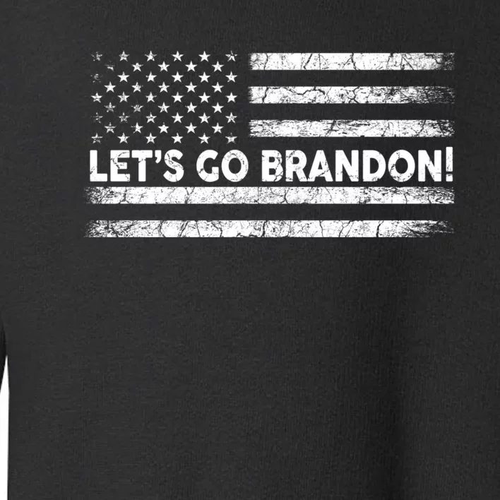 LetS Go Brandon Joe Biden Chant Impeach Biden Usa Flag Toddler Sweatshirt