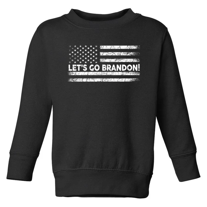 LetS Go Brandon Joe Biden Chant Impeach Biden Usa Flag Toddler Sweatshirt