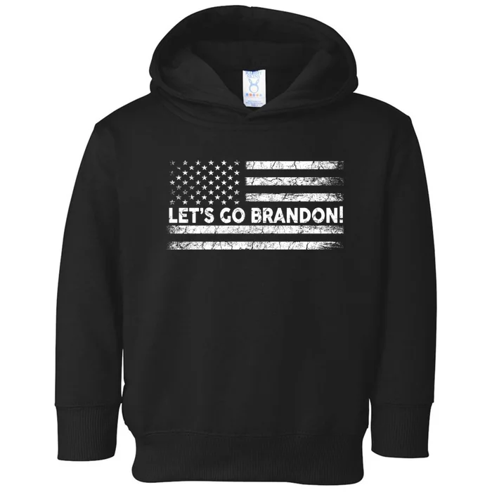 LetS Go Brandon Joe Biden Chant Impeach Biden Usa Flag Toddler Hoodie