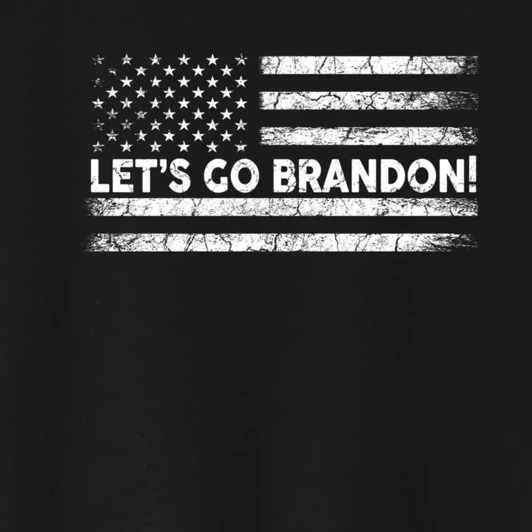 LetS Go Brandon Joe Biden Chant Impeach Biden Usa Flag Women's Crop Top Tee