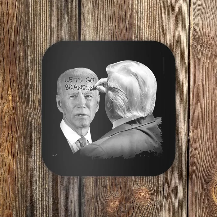 Let's Go Brandon Trump Writes On Biden's Forehead Coaster