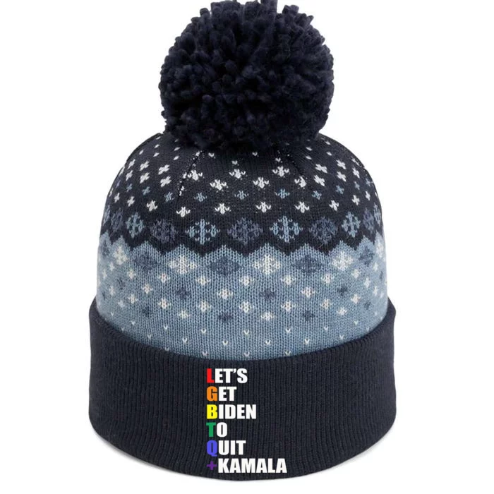 Let’s Get Biden To Quit + Kamala LGBTQ The Baniff Cuffed Pom Beanie