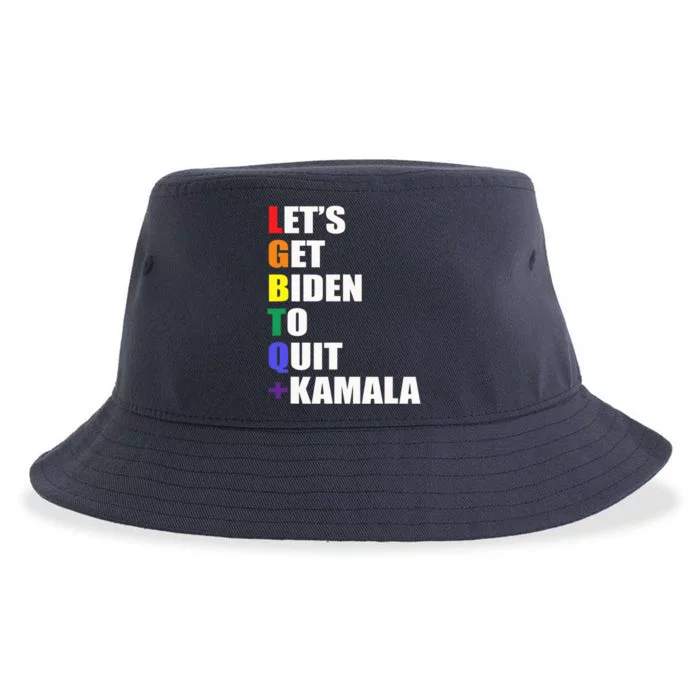 Let’s Get Biden To Quit + Kamala LGBTQ Sustainable Bucket Hat