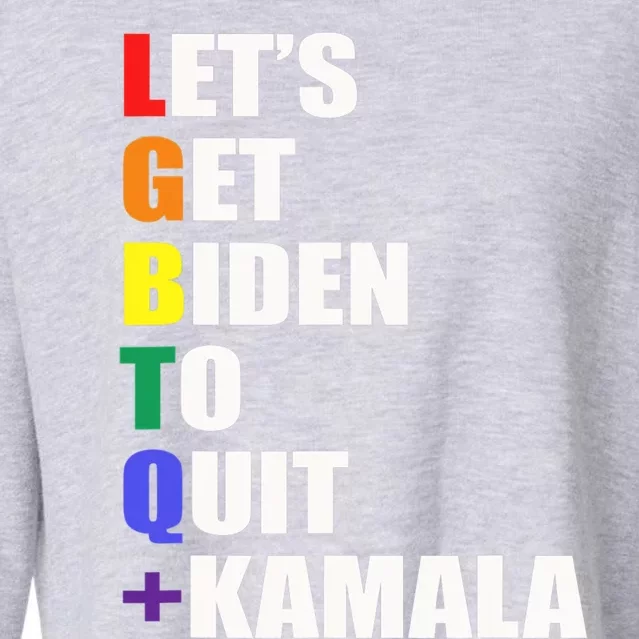 Let’s Get Biden To Quit + Kamala LGBTQ Cropped Pullover Crew