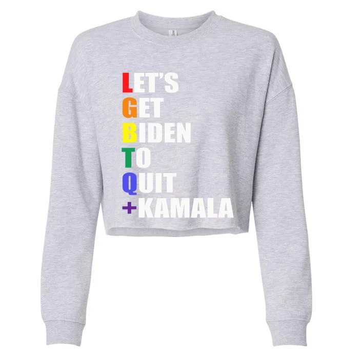 Let’s Get Biden To Quit + Kamala LGBTQ Cropped Pullover Crew