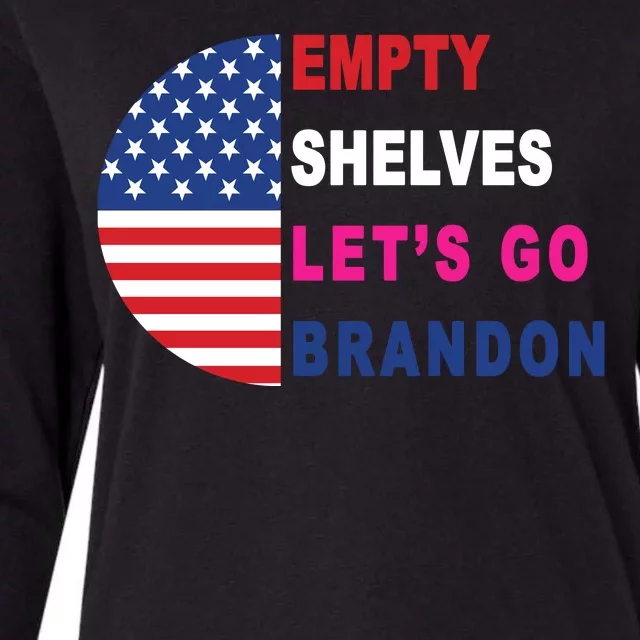 Lets Go Brandon Meme Classic American Flag Half Circle Womens Cotton Relaxed Long Sleeve T-Shirt