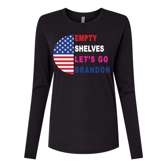 Lets Go Brandon Meme Classic American Flag Half Circle Womens Cotton Relaxed Long Sleeve T-Shirt