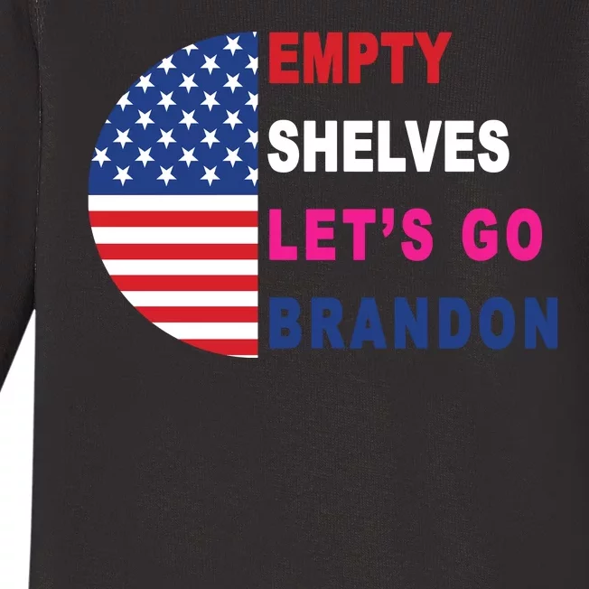 Lets Go Brandon Meme Classic American Flag Half Circle Baby Long Sleeve Bodysuit