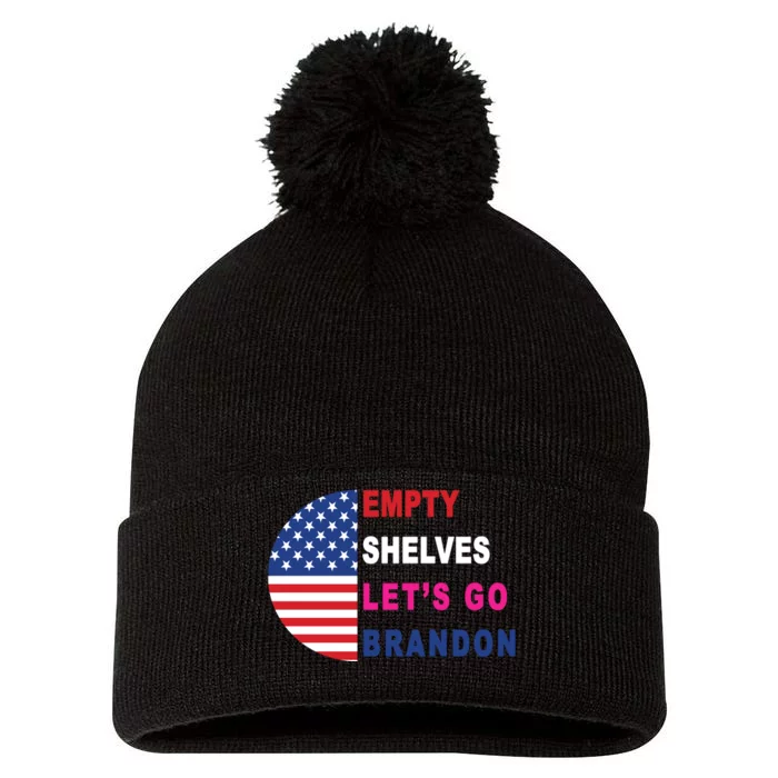 Lets Go Brandon Meme Classic American Flag Half Circle Pom Pom 12in Knit Beanie