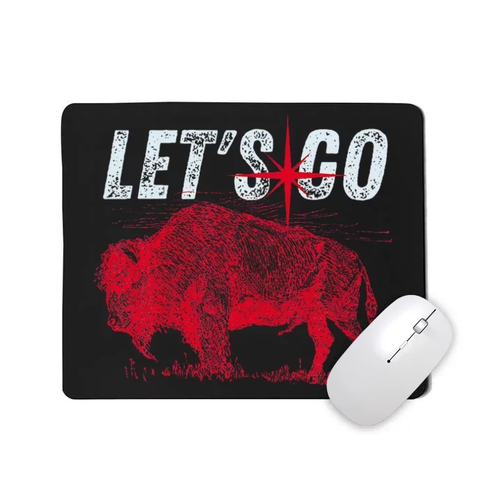 Let's Go Buffalo New York WNY BFLO Vintage Football Mousepad