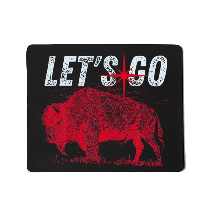 Let's Go Buffalo New York WNY BFLO Vintage Football Mousepad