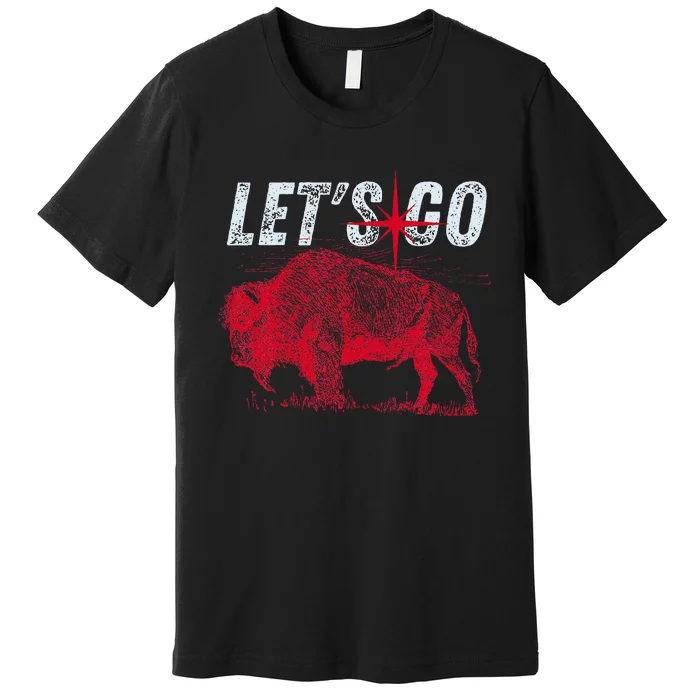 Let's Go Buffalo New York WNY BFLO Vintage Football Premium T-Shirt