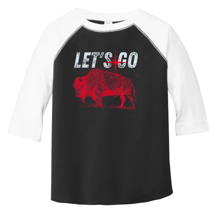 Let's Go Buffalo New York WNY BFLO Vintage Football Toddler Fine Jersey T-Shirt