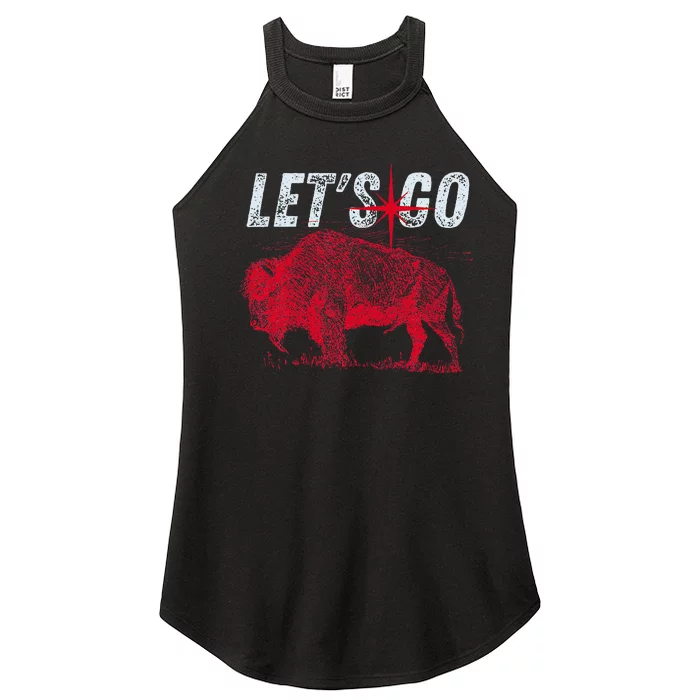 Let's Go Buffalo New York WNY BFLO Vintage Football Women’s Perfect Tri Rocker Tank