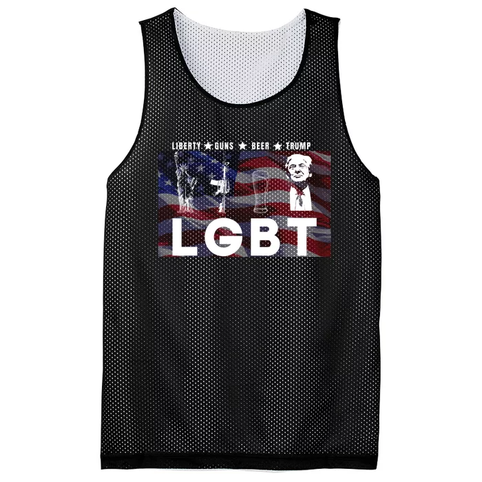 Liberty Guns Beer Trump 4th Of July Usa Flag Lgbt Parody Funny Trump Lgbt Mesh Reversible Basketball Jersey Tank