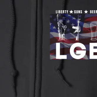 Liberty Guns Beer Trump 4th Of July Usa Flag Lgbt Parody Funny Trump Lgbt Full Zip Hoodie