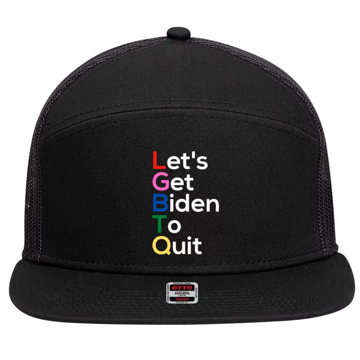 Let's Get Biden To Quit Lets Get Biden To Quit 7 Panel Mesh Trucker Snapback Hat