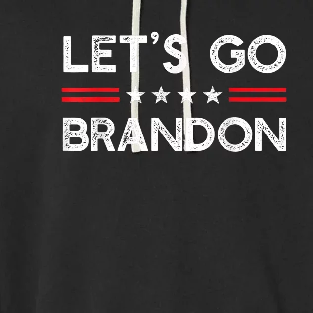 Let’s Go Brandon Conservative US Flag Gift Garment-Dyed Fleece Hoodie