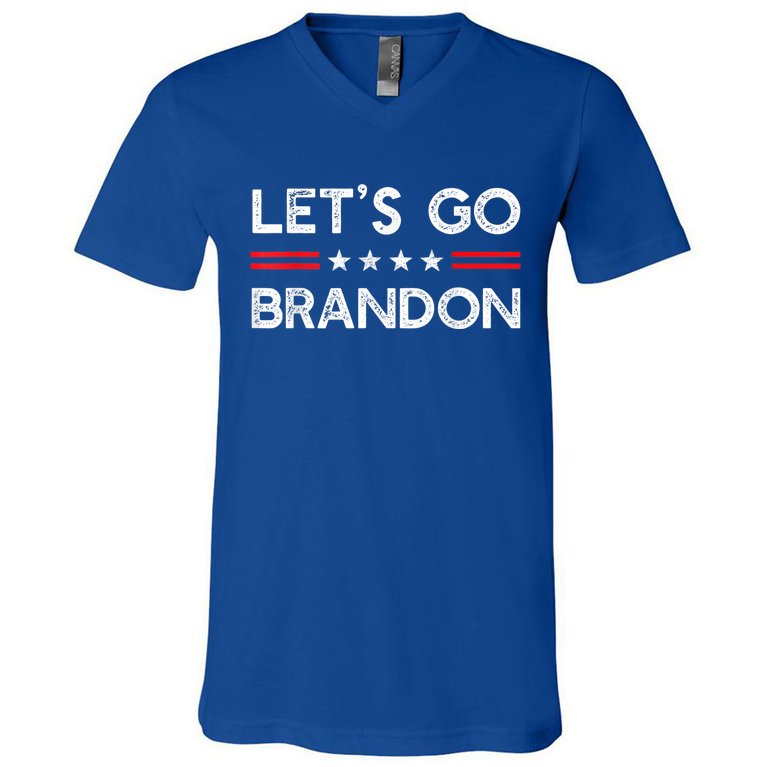 Let’s Go Brandon Conservative US Flag Gift V-Neck T-Shirt