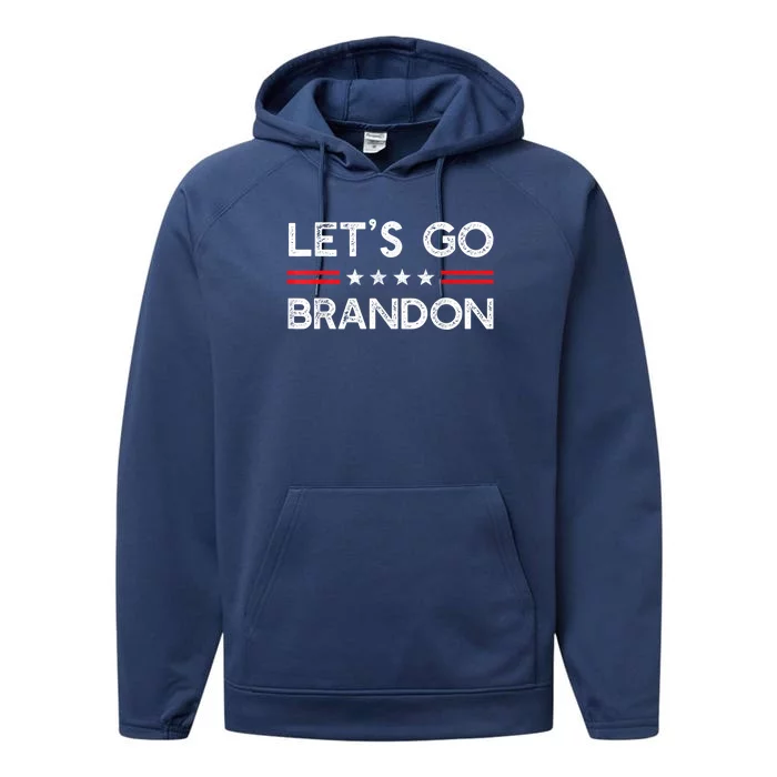 Let’s Go Brandon Conservative US Flag Gift Performance Fleece Hoodie