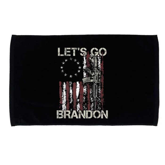 Lets Go Brandon Gun American Flag Patriots Let's Go Brandon Microfiber Hand Towel