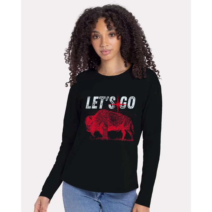 LetS Go Buffalo New York Wny Bflo Vintage Football Womens Cotton Relaxed Long Sleeve T-Shirt