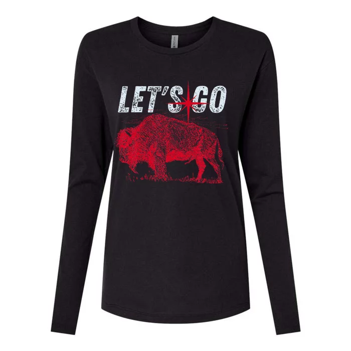 LetS Go Buffalo New York Wny Bflo Vintage Football Womens Cotton Relaxed Long Sleeve T-Shirt