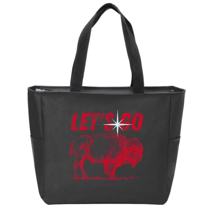 LetS Go Buffalo New York Wny Bflo Vintage Football Zip Tote Bag