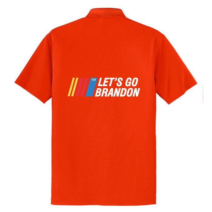 Let's Go Brandon Gear Front & Back Dry Zone Grid Performance Polo