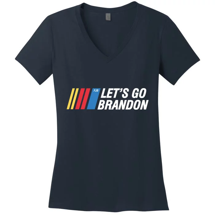 Let's Go Brandon Gear Front & Back Women's V-Neck T-Shirt