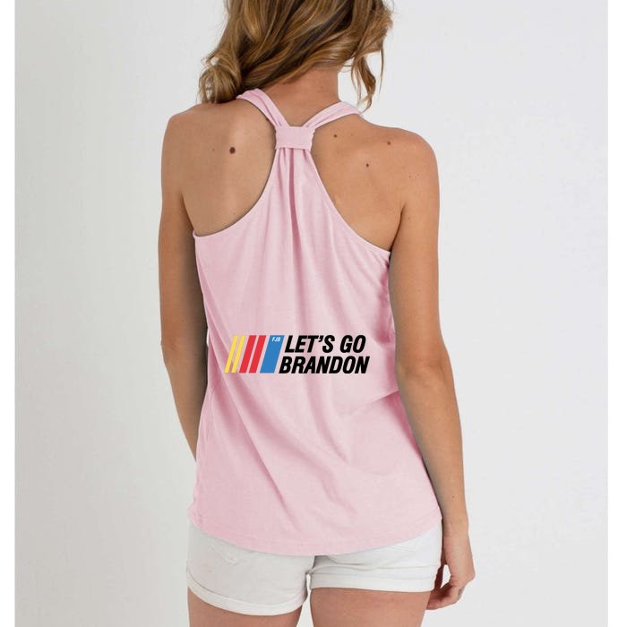 Let's Go Brandon Gear Front & Back Women's Knotted Racerback Tank