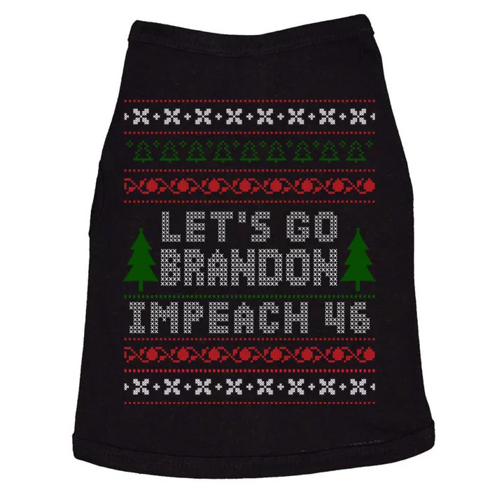 Let''s Go Brandon Impeach 46 Anti Biden Chant Ugly Christmas Doggie Tank