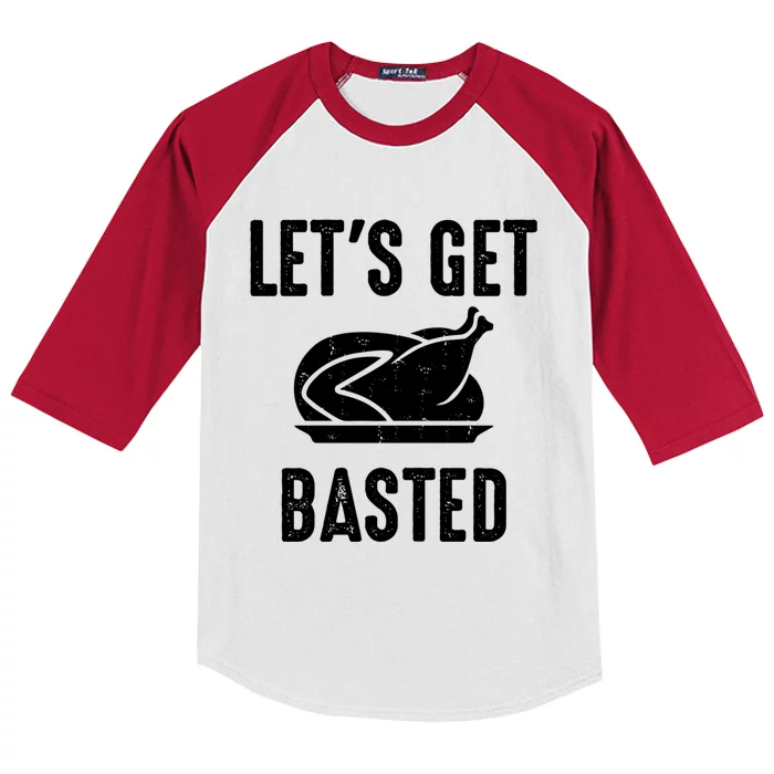 Lets Get Basted Gift Kids Colorblock Raglan Jersey